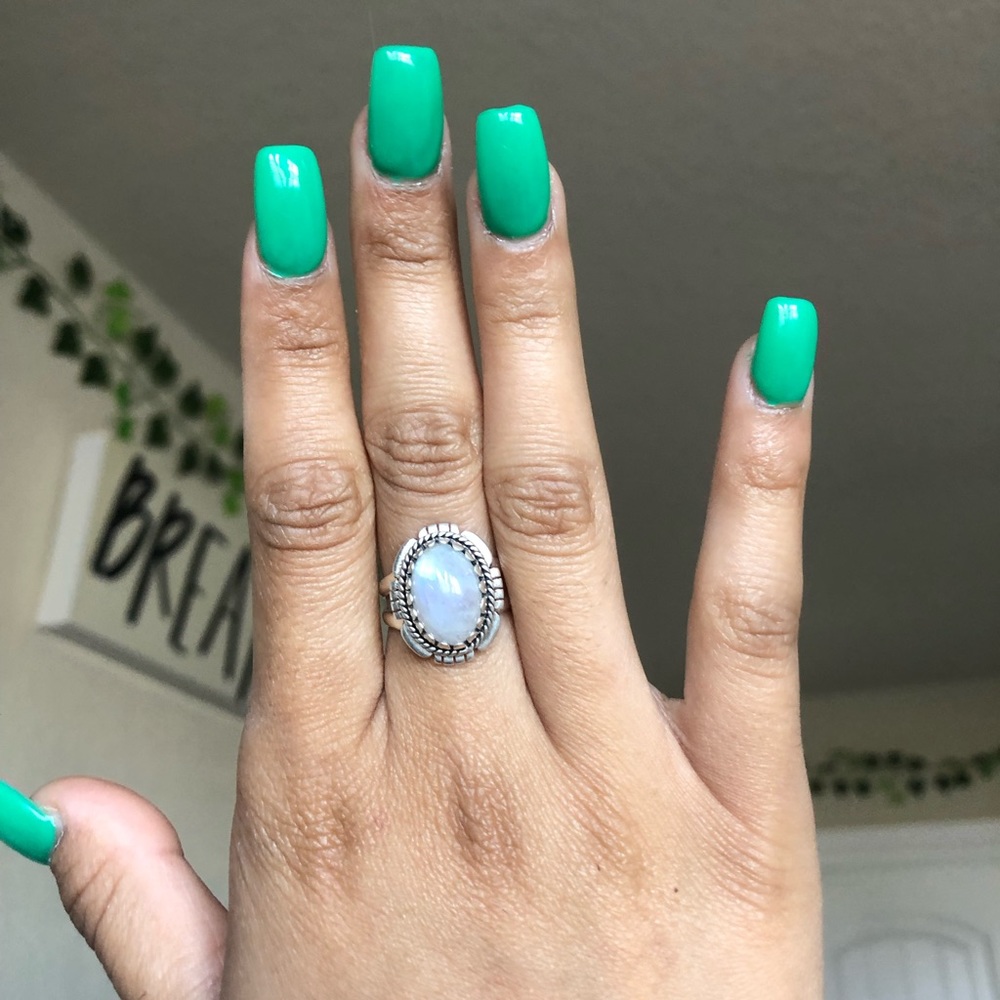 Moonstone crystal ring